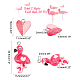 CHGCRAFT 40Pcs 2 Styles Flamingo Charms Lovely Heart Enamel Charms Mini Animal Resin Pendant with Loop for Valentine's Day Bracelets Necklace Earrings Keychain DIY Crafts RESI-CA0001-38-2