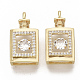 Brass Micro Pave Clear Cubic Zirconia Pendants ZIRC-T011-17G-NF-1