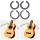 SUPERFINDINGS 4Pcs 2 Colors Guitar Soundhole Decal Wood Soundhole Rosette Inlay Sound Hole Decal for Classical Guitar Ukulele DIY-FH0003-07-2