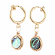 Natural Abalone Shell/Paua Shell Clip-on Hoop Earrings EJEW-JE04130-3