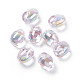 UV Plating Rainbow Iridescent Acrylic Beads OACR-H015-12-4
