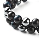 Bracelet de perles tressées multi-rangs en pierre pour hommes femmes BJEW-JB06916-5