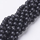 Chapelets de perles perles en agate noire naturelle X-G-D543-8mm-1