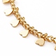 Brass Heart Charm Anklets for Women Girls AJEW-AN00381-2