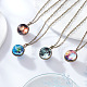 Fibloom 4pcs 4 style verre lumineux planète ronde pendentif colliers ensemble NJEW-FI0001-02-7