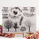 透明なシリコンスタンプ  DIYスクラップブッキング用  装飾的なフォトアルバム  カード作り  スタンプシート  木模様  22.5x17cm SCRA-PW0004-308-3