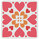 FINGERINSPIRE Heart Tile Stencil 30x30cm Reusable Floor Tile Stencil Square Heart Pattern Painting Stencil Plastic PET Craft Stencil for Wall Tiles Valentine's Day Anniversary Decor DIY-WH0172-981-1