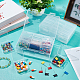 Rectangle pp boîte de rangement organisateur de perles en plastique avec 12 pièces petit couvercle à charnière en plastique conteneurs de perles CON-WH0088-32-4