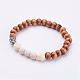 Natural Weathered Agate Beads & Woods Beads Stretch Bracelets BJEW-JB02974-1