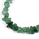 Bracelets extensibles en perles d'aventurine verte naturelle à puce unisexe BJEW-S143-11-3