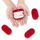 楕円形のベルベットのアクセサリー箱  イヤリングスタッド用フリップケース  リング収納  暗赤色  7.45x4x3.55cm VBOX-WH0013-02-4