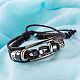 Adjustable Casual Unisex Zinc Alloy and Braided Leather Multi-strand Bracelets BJEW-BB15639-A-8