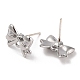 Silver Alloy Stud Earring Findings EJEW-H108-01E-S-2