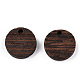 Natural Wenge Wood Flat Round Charms WOOD-T023-29A-01-2