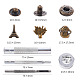 18 ensembles tour Eiffel et arbre et champignon en laiton boutons-pression en cuir kits de fixation SNAP-YW0001-07AB-3