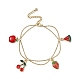 Alloy Enamel Fruit Charm Bracelets BJEW-JB09894-01-1