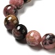 Filo di perle tonde di rodonite naturale G-E583-01A-3