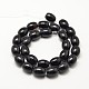 Dyed Natural Black Onyx Barrel Beads Strands G-P091-20-2