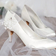 Decoraciones de zapatos de boda de flores con cuentas de perlas de imitación de plástico abs FIND-WH0126-71S-6