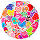 Ensemble d'autocollants coeur en vinyle imperméable pour la saint-valentin PW-WG30645-01-5