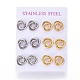 304 Stainless Steel Stud Earrings EJEW-L241-02A-4