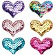 PandaHall Elite 30 pcs 6 Colors Sewing on Heart Patches DIY-PH0021-01-1