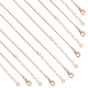 Nbeads 12 個 2 スタイル真鍮ラウンド スネーク チェーン ネックレス セット  ライトゴールド  18.5~24.4インチ（47.2~62.2cm）  6個/スタイル MAK-NB0001-17-1