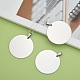 201 Stainless Steel Flat Round Stamping Blank Tag Pendants STAS-S030-10-5
