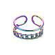 Кольцо-манжета в форме цепочки из нержавеющей стали цвета радуги 304 RJEW-N038-038M-1
