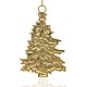 Golden Alloy Enamel Christmas Tree Big Pendants ENAM-J171-01G-2
