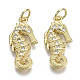 Brass Micro Pave Clear Cubic Zirconia Pendants ZIRC-N039-095-NF-1