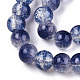 Brins de perles de verre peintes à cuisson craquelée transparente DGLA-T003-01A-02-3