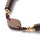 Плетеный браслет из бисера ручной работы из кокосового ореха BJEW-JB07354-4