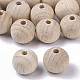 Undyed Natural Beech Wood Beads X-WOOD-T020-01A-1