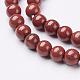 Jaspe rouge naturel ronde perles brins GSR4mmC011-2