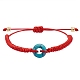 Synthetisches türkisfarbenes Donut-Armband aus geflochtenen Perlen BJEW-SW00047-01-1