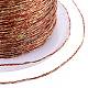 ポリエステル編組メタリック糸  DIYの編みこみのブレスレット作りと刺繡のために  レッド  0.4mm  6プライ  約54.68ヤード（50m）/ロール OCOR-I007-B-35-3