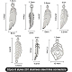 BENECREAT 28Pcs 7 Styles 201 Stainless Steel Feather Charms Metal Pendants Feather Charms Collection for Jewelry Making DIY Findings STAS-BC0003-18-2