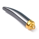 磁気無し合成ヘマタイトペンダント  グレードAA  真鍮パーツ  アイボリー/牙形状  ゴールドカラー  35.5~37x8x8mm  穴：2.5mm G-N0050-32-3