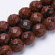 Chapelets de perles en obsidienne d'acajou naturel G-S281-13-8mm-1