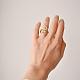 Anillo de hoja 925 anillo abierto ajustable de plata esterlina anillo de hoja envolvente anillo de signo de paz anillo de planta regalo de joyería para mujer JR836B-6
