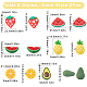 Sunclue 12 шт. 6 стильные силиконовые бусины на тему фруктов SIL-SC0001-43-2