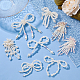 8Pcs 8 Style Handmade Imitation Pearl Beaded Flower & Bowknot Ornament Accessories DIY-FG0003-40-5