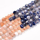 Naturelles et synthétiques mélangées perles de pierres précieuses brins G-D080-A01-03-15-4