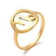 イオンプレーティング(ip) 201 ステンレススチール 星座 山羊座 女性用 指輪  ゴールドカラー  usサイズ6 3/4(17.1mm) RJEW-G266-31G-3