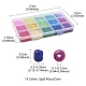 195g 15 colores 8/0 pintura para hornear cuentas de semillas de vidrio SEED-YW0002-32-3