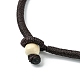 Gefärbte natürliche Kokosnuss flache runde Perlen 3-lagige Halsketten NJEW-A007-02A-4