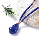 Naturales lapis lazuli de los collares pendientes NJEW-G332-05G-5