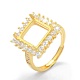 925 componentes de anillo de dedo de garra de diamante de imitación de plata esterlina STER-E061-36G-5
