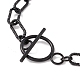 304 strukturierte Büroklammerketten-Halskette aus Edelstahl für Damen NJEW-P263-02EB-3